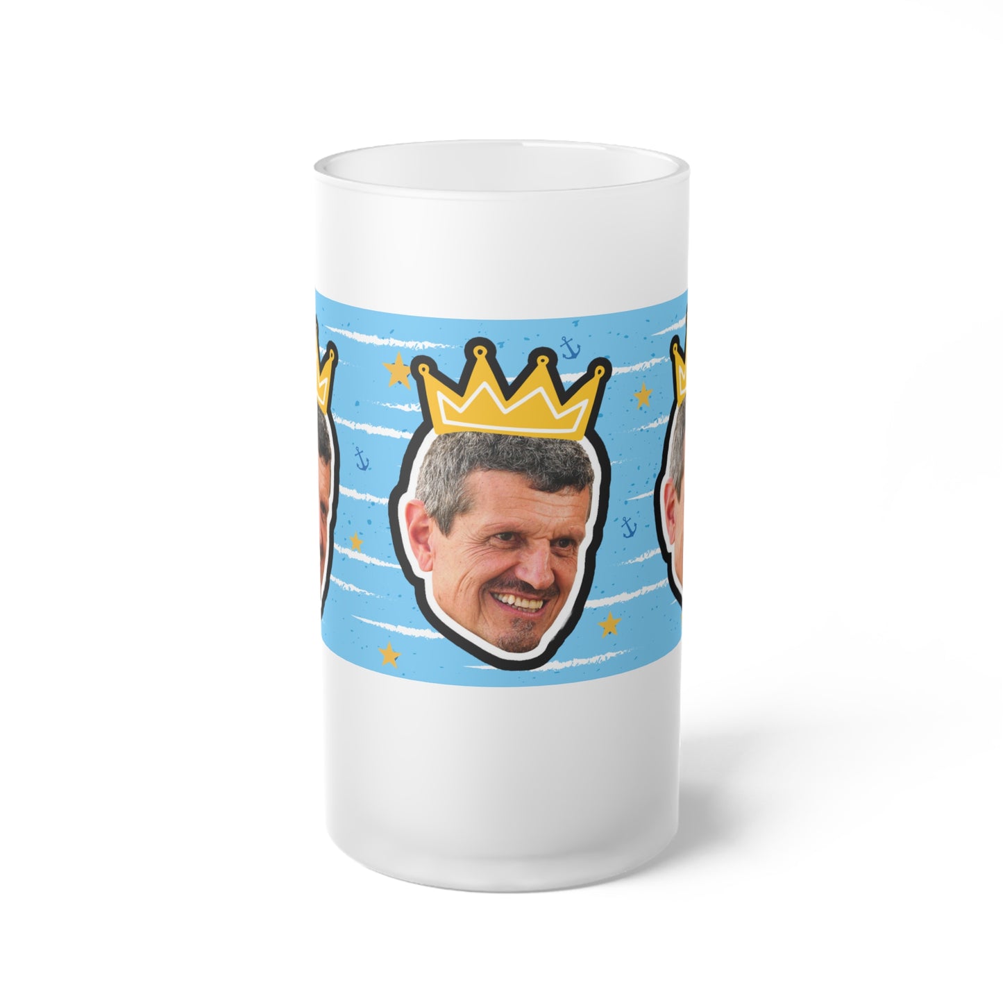Cheers to Guenther Steiner | F1 Haas King | Frosted Glass Beer Mug
