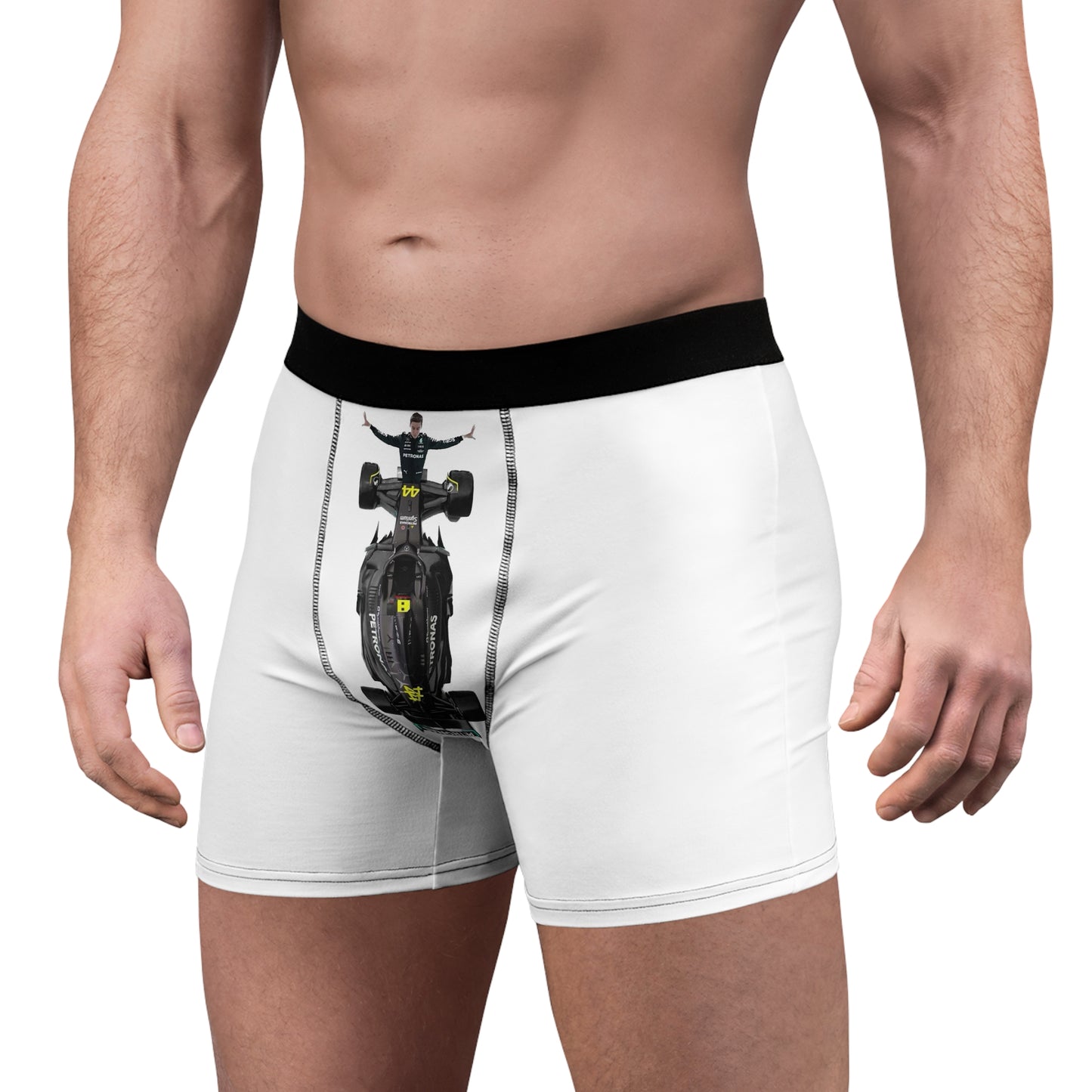 Funny F1 Merch - George Russell Mercedes - Thriller Men's Boxer Briefs (AOP)