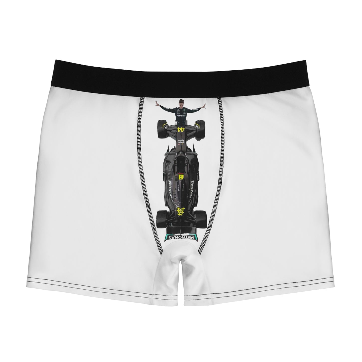 Funny F1 Merch - George Russell Mercedes - Thriller Men's Boxer Briefs (AOP)