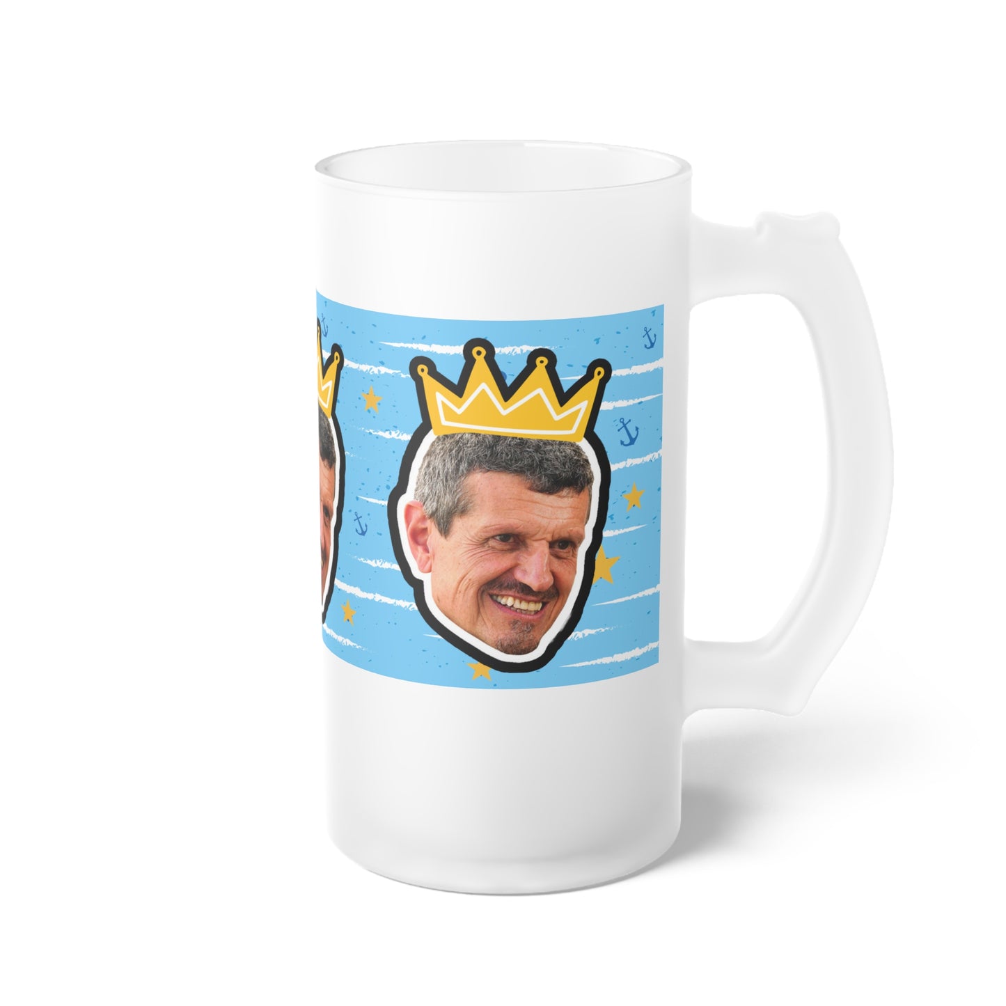 Cheers to Guenther Steiner | F1 Haas King | Frosted Glass Beer Mug