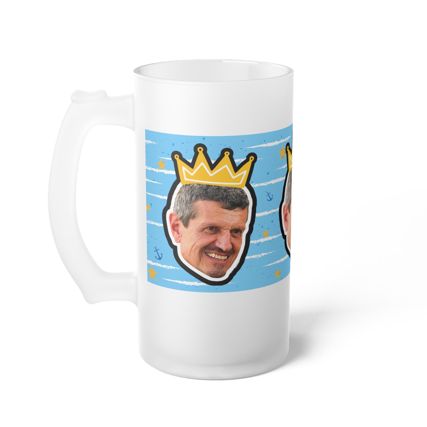 Cheers to Guenther Steiner | F1 Haas King | Frosted Glass Beer Mug