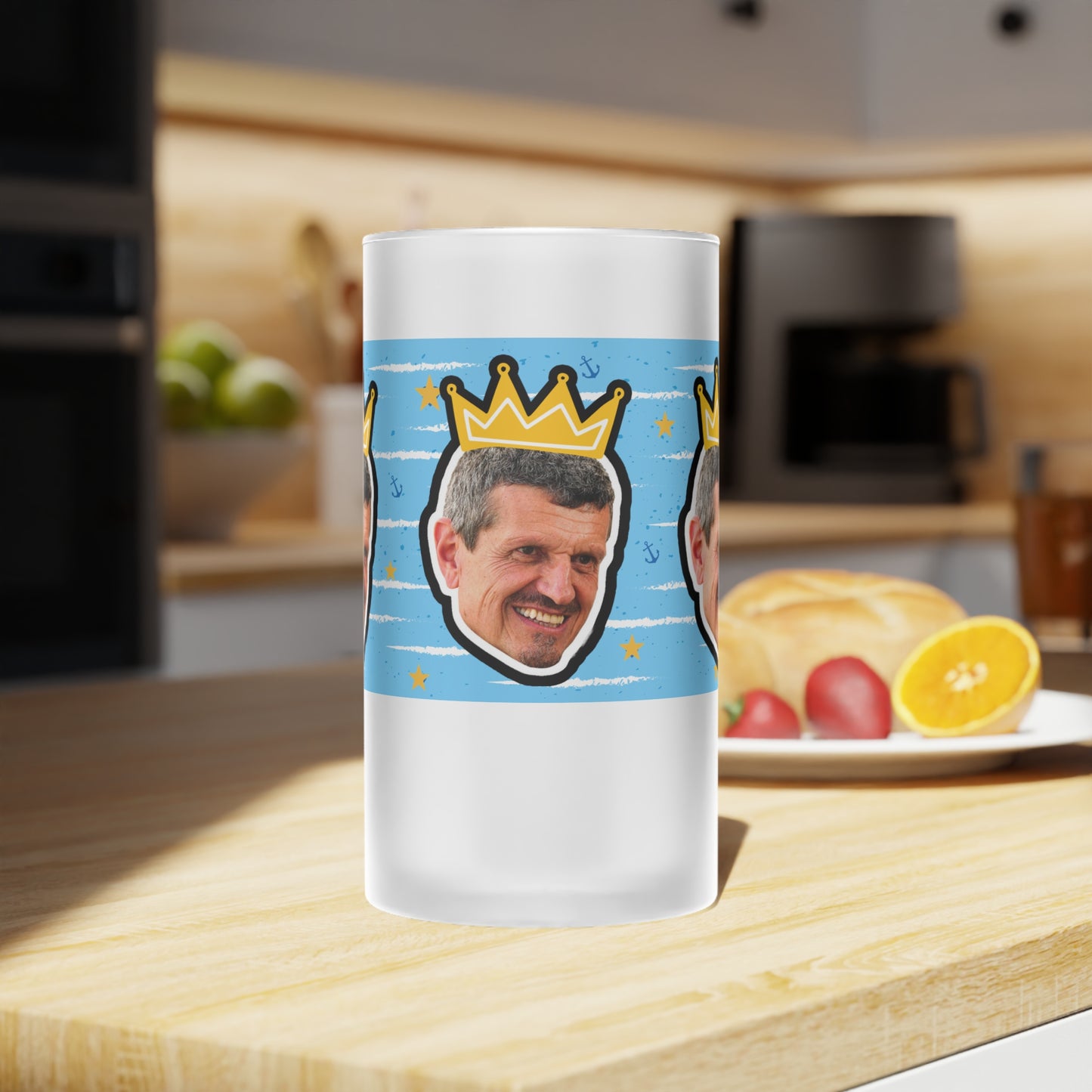 Cheers to Guenther Steiner | F1 Haas King | Frosted Glass Beer Mug