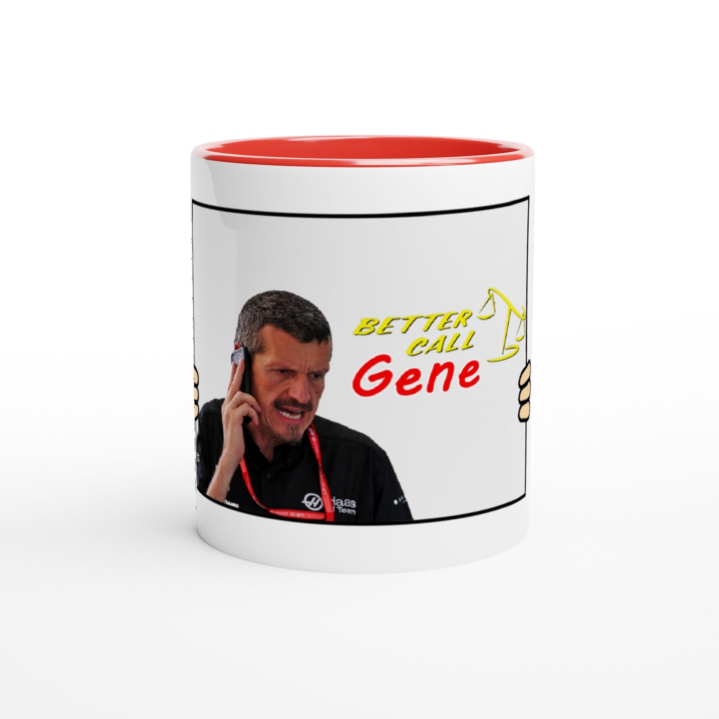 F1 Guenther Steiner 'Better Call Gene'! | Haas F1 | UK | White 11oz Ceramic Mug with Colour Inside