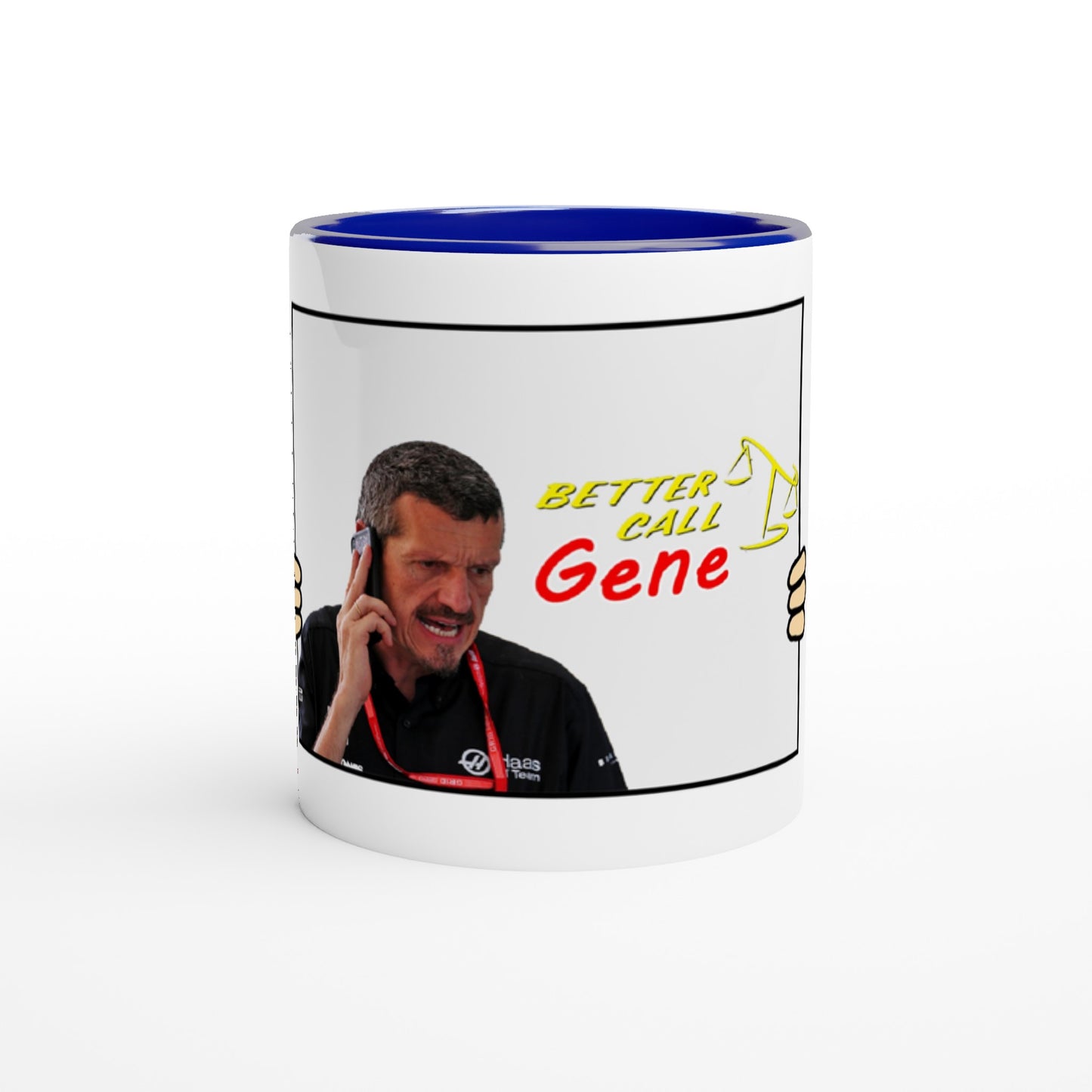 F1 Guenther Steiner 'Better Call Gene'! | Haas F1 | UK | White 11oz Ceramic Mug with Colour Inside