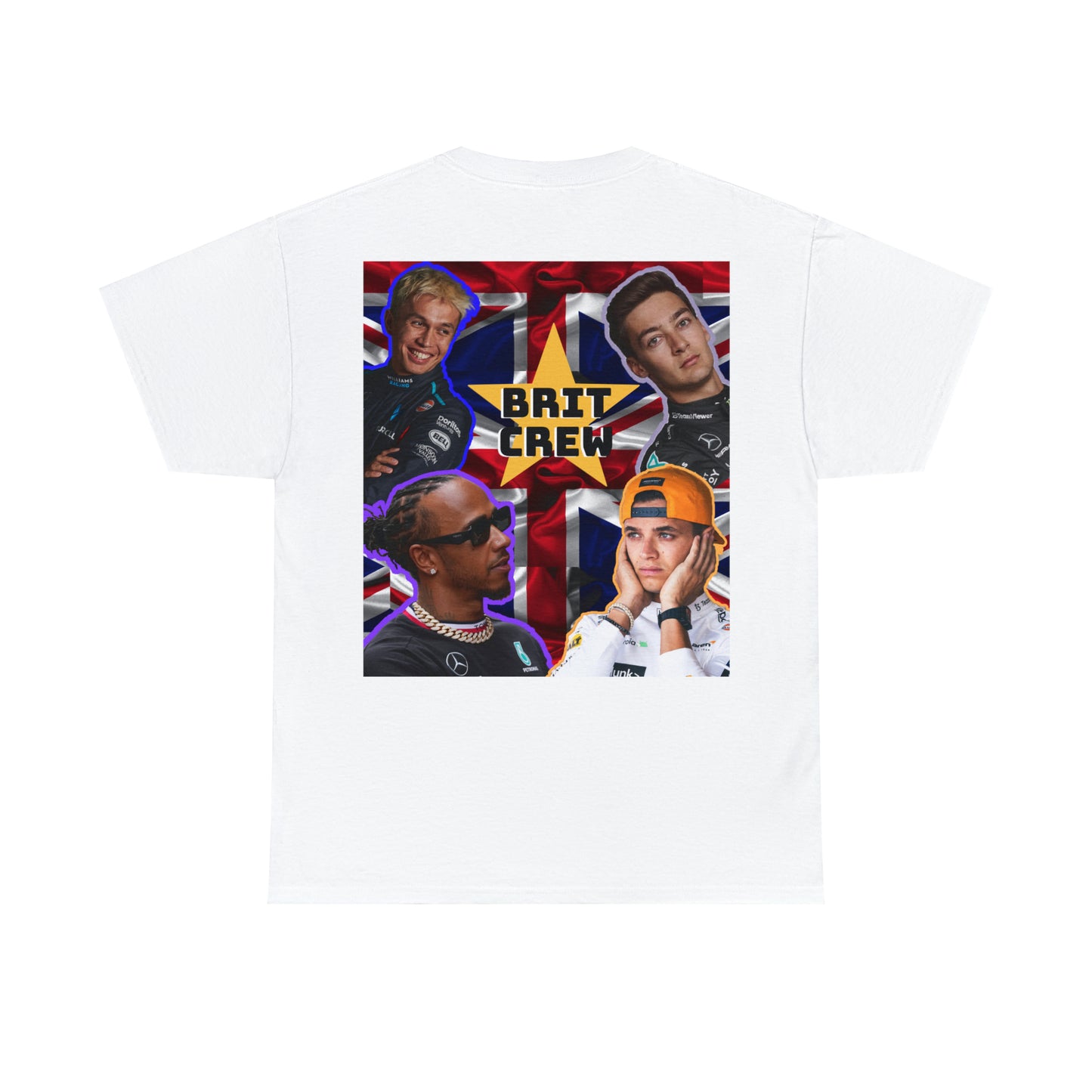 F1 BRIT Crew! Lando, Hamilton, Russell & Albon | F1 UK | Unisex Heavy Cotton Tshirt