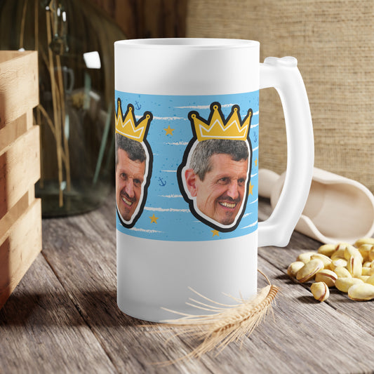 Cheers to Guenther Steiner | F1 Haas King | Frosted Glass Beer Mug